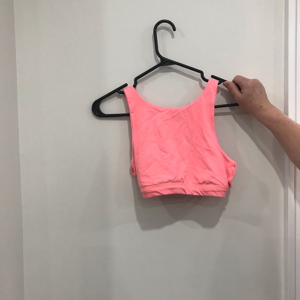 Pink sports bra